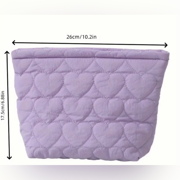 pink heart cosmetic pouch - Picture 2 of 2